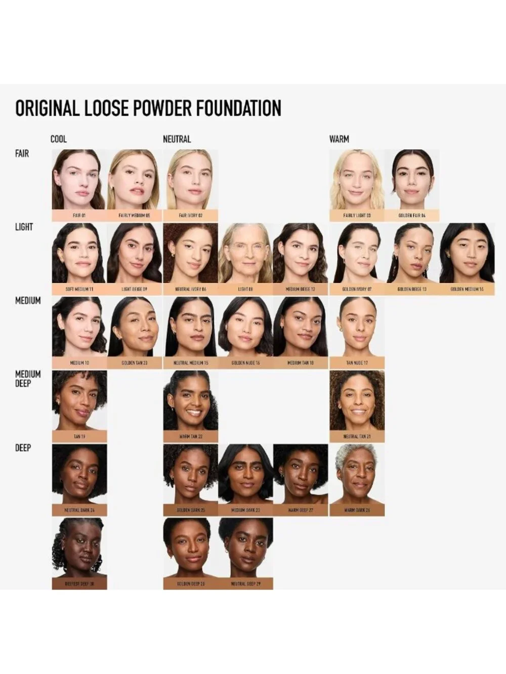 Loose Powder Foundation SPF 15 - Sheer to Full Coverage Face Makeup with Sun